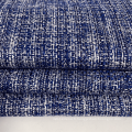 Tissu en tweed fantaisie en poly laine pour manteau